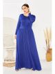 Robe Maxi Manche Longue Grande Taille Noire Jersey Col Rond