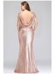 Robe De Soirée Sirène Grande Taille Brillante Rose Gold Paillette Dos Nu Bénitier