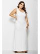 Robe Fourreau Grande Taille longue Maxi Blanche Jersey Simple Col Rond