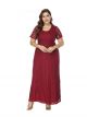 Robe Mère Du Marié Grande Taille Longueur Cheville Bordeaux Dentelle Manche Col Rond