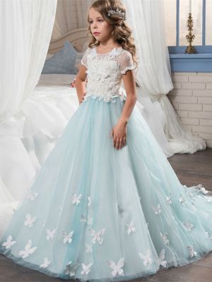 robe mariage coton fleuri pour fille - robe cérémonie pas chère et