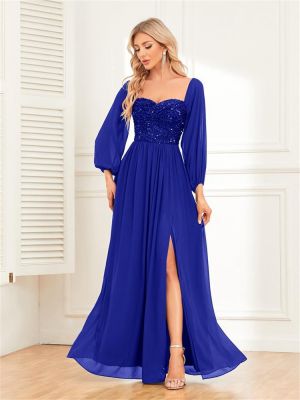Robe soiree longue bleu roi cheap