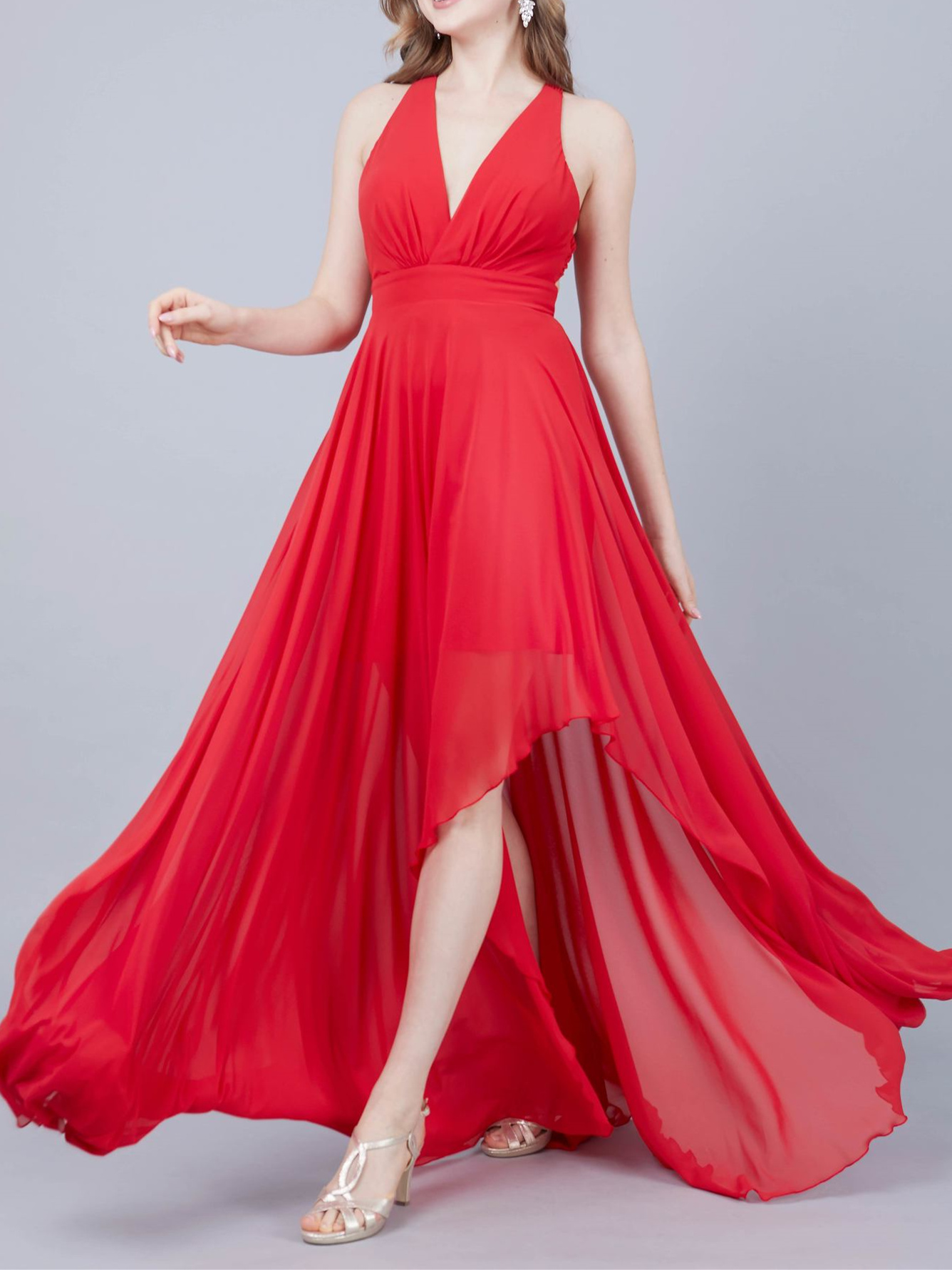 Robe rouge fluide shop
