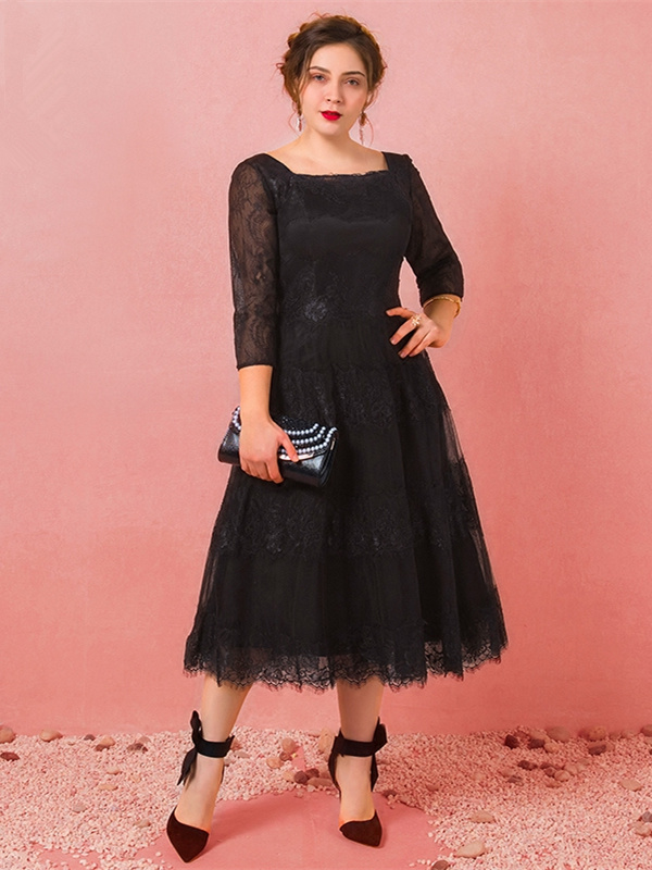 Robe dentelle noire deals grande taille