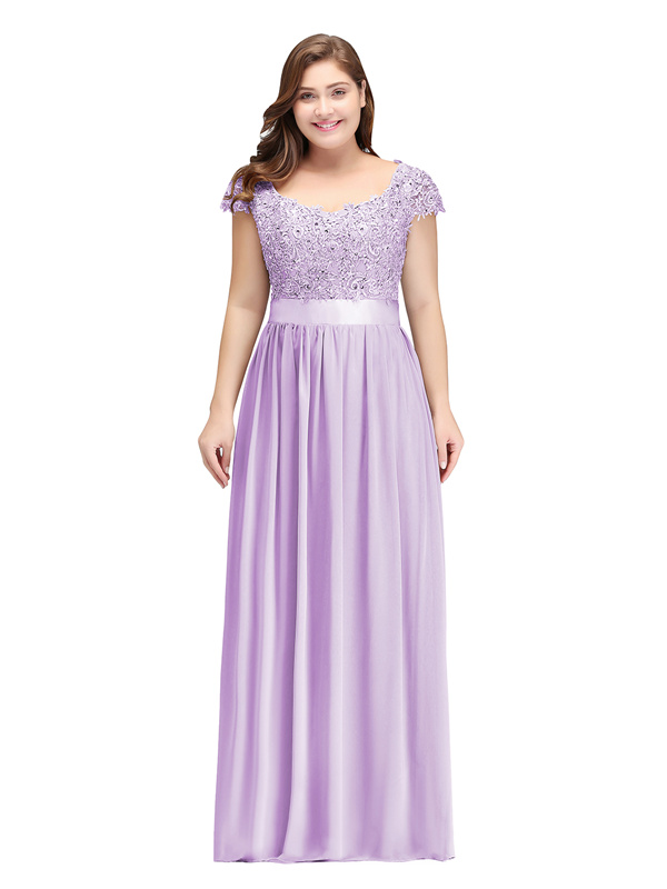 Robe De Ceremonie Femme Ronde Longue Argent e Mousseline Dentelle