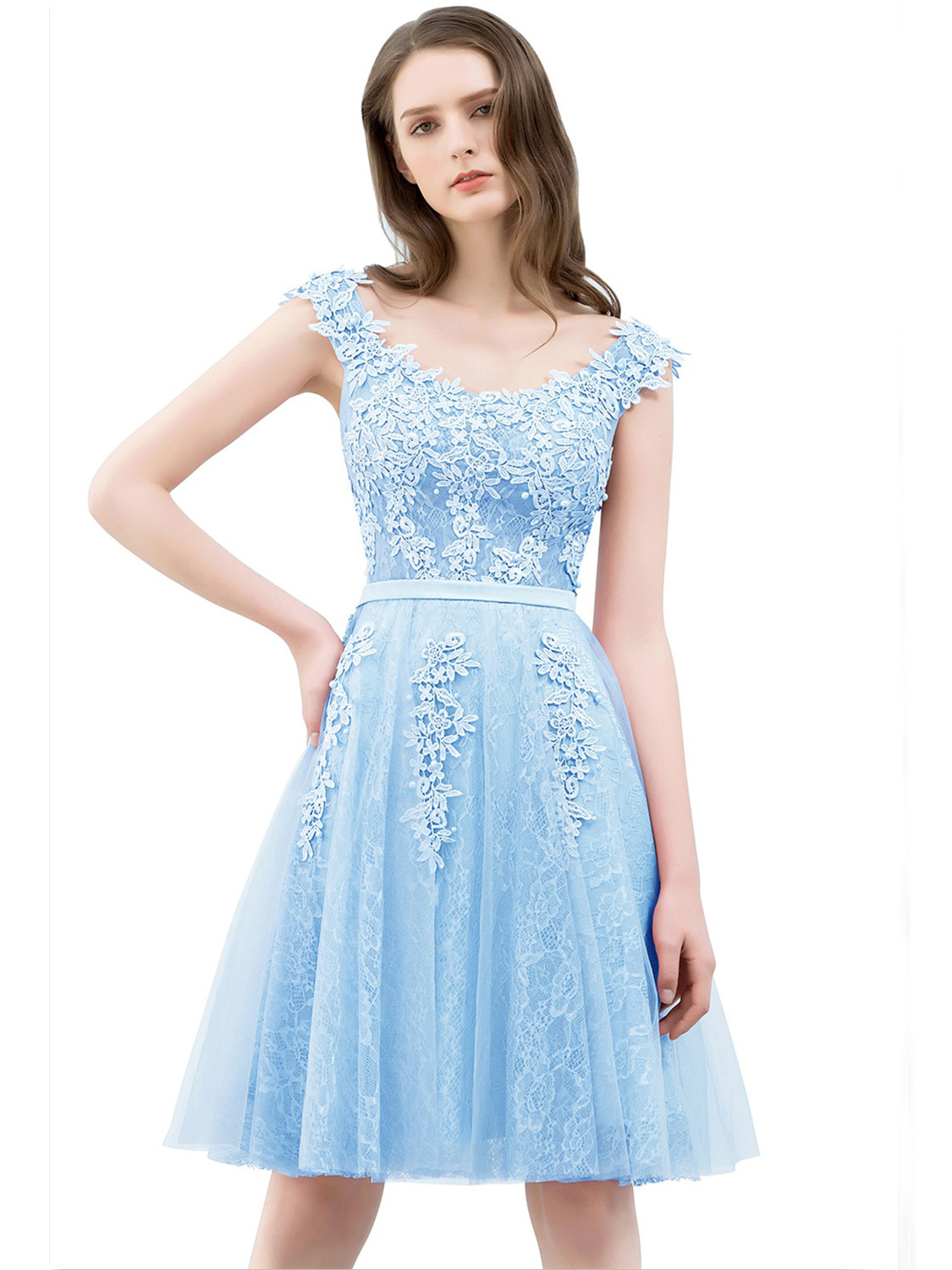 Robe cocktail bleu clair store