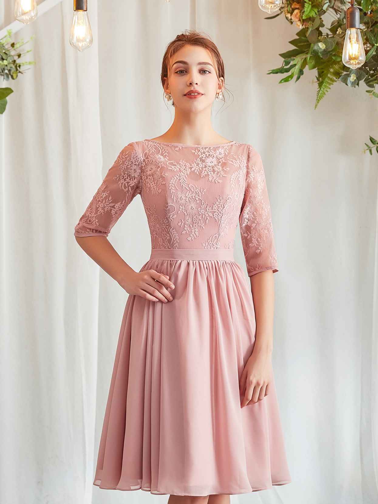 Robe avec manche dentelle shop