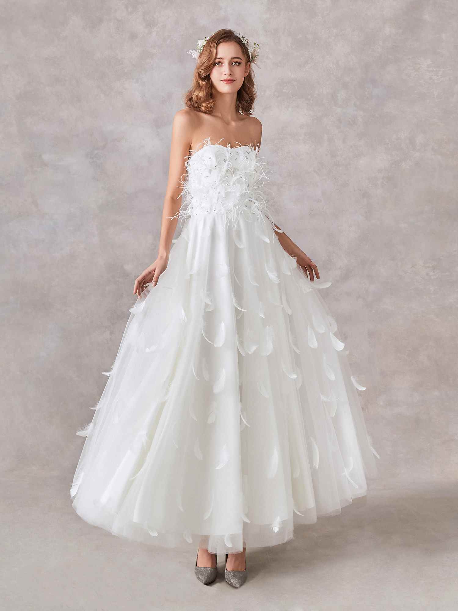 Robe De Mari e Cr ateur Trap ze Longueur Cheville Bustier Avec