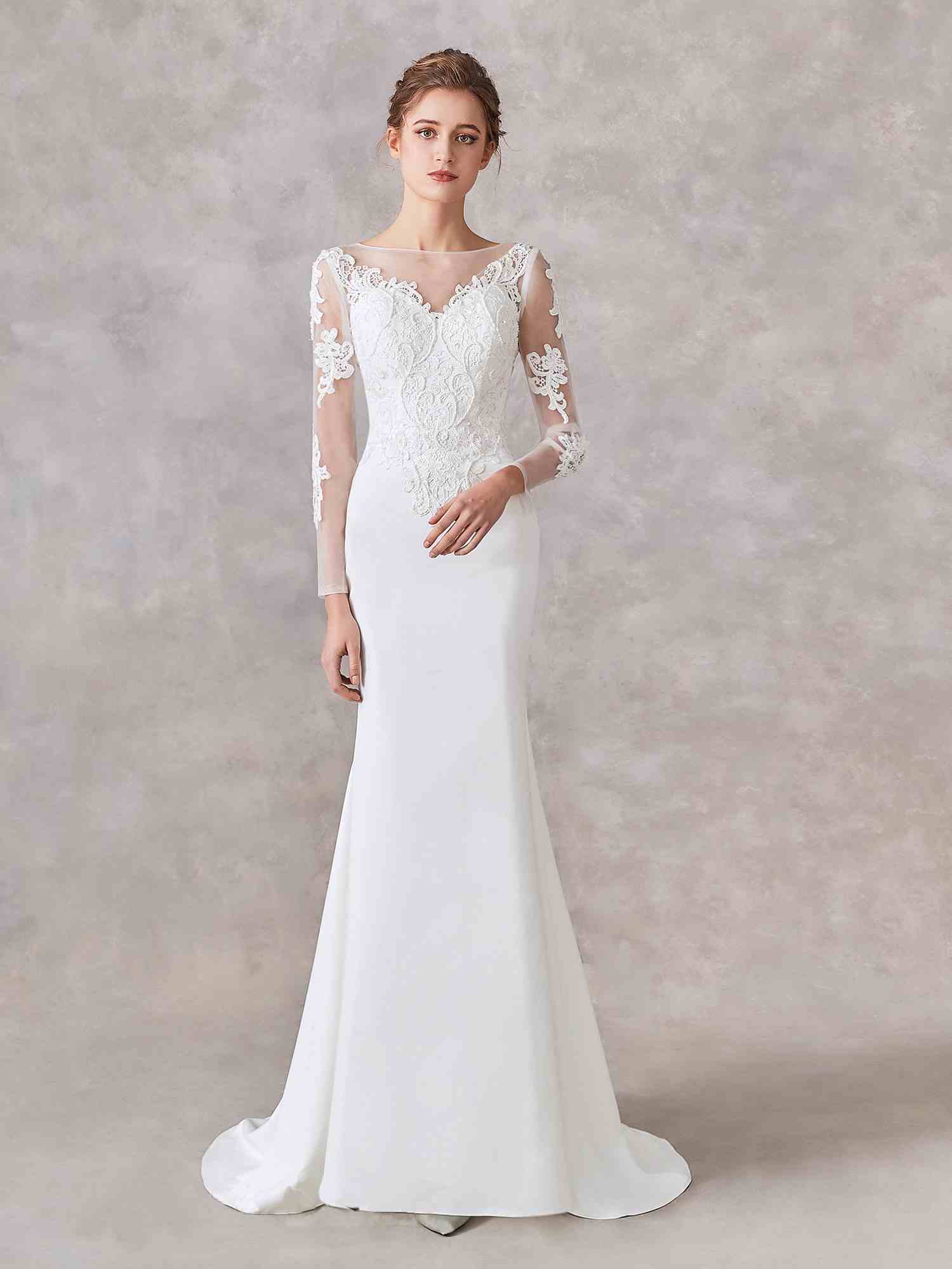Robe de mariée manche longue sirene outlet