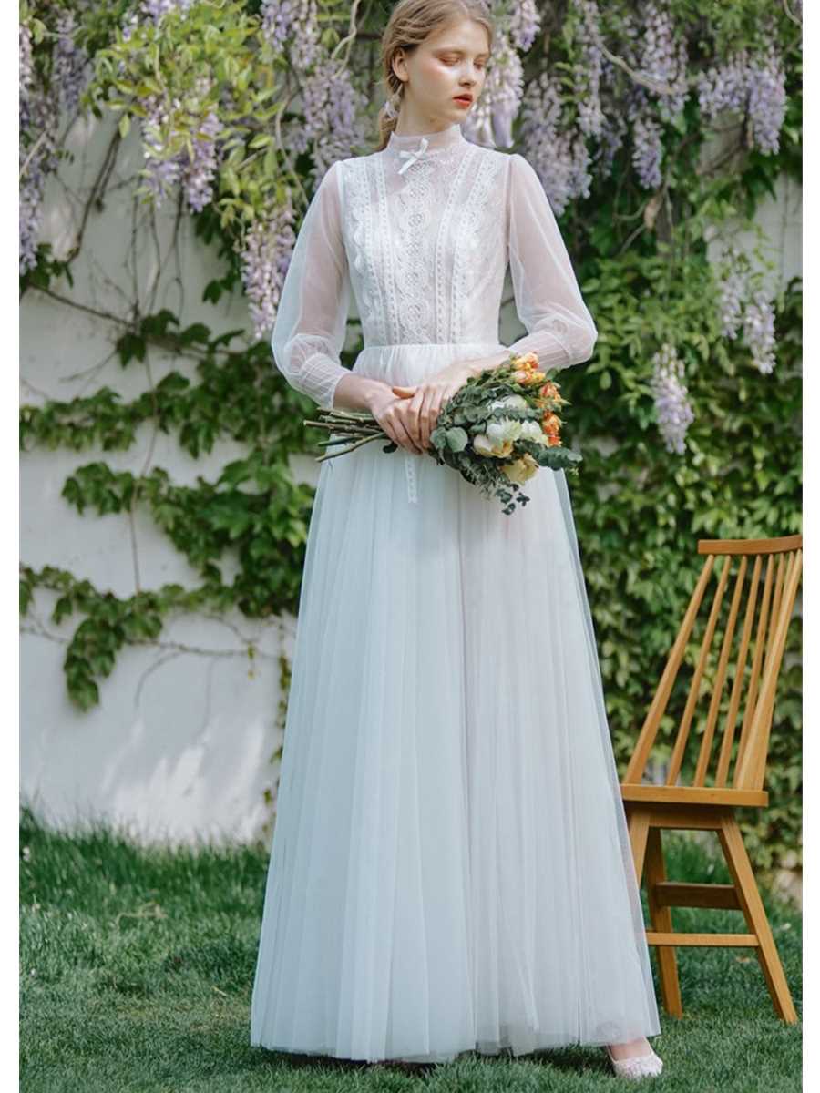 Robe mariée col montant online