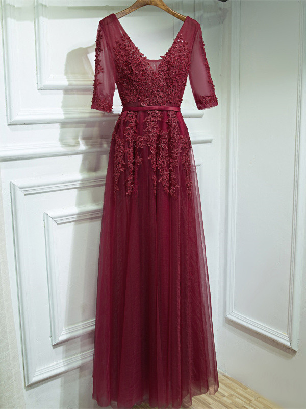 Robe Dentelle Sharagano Violette - Taille 10 - Longueur Genou - Occasion Très Bon état