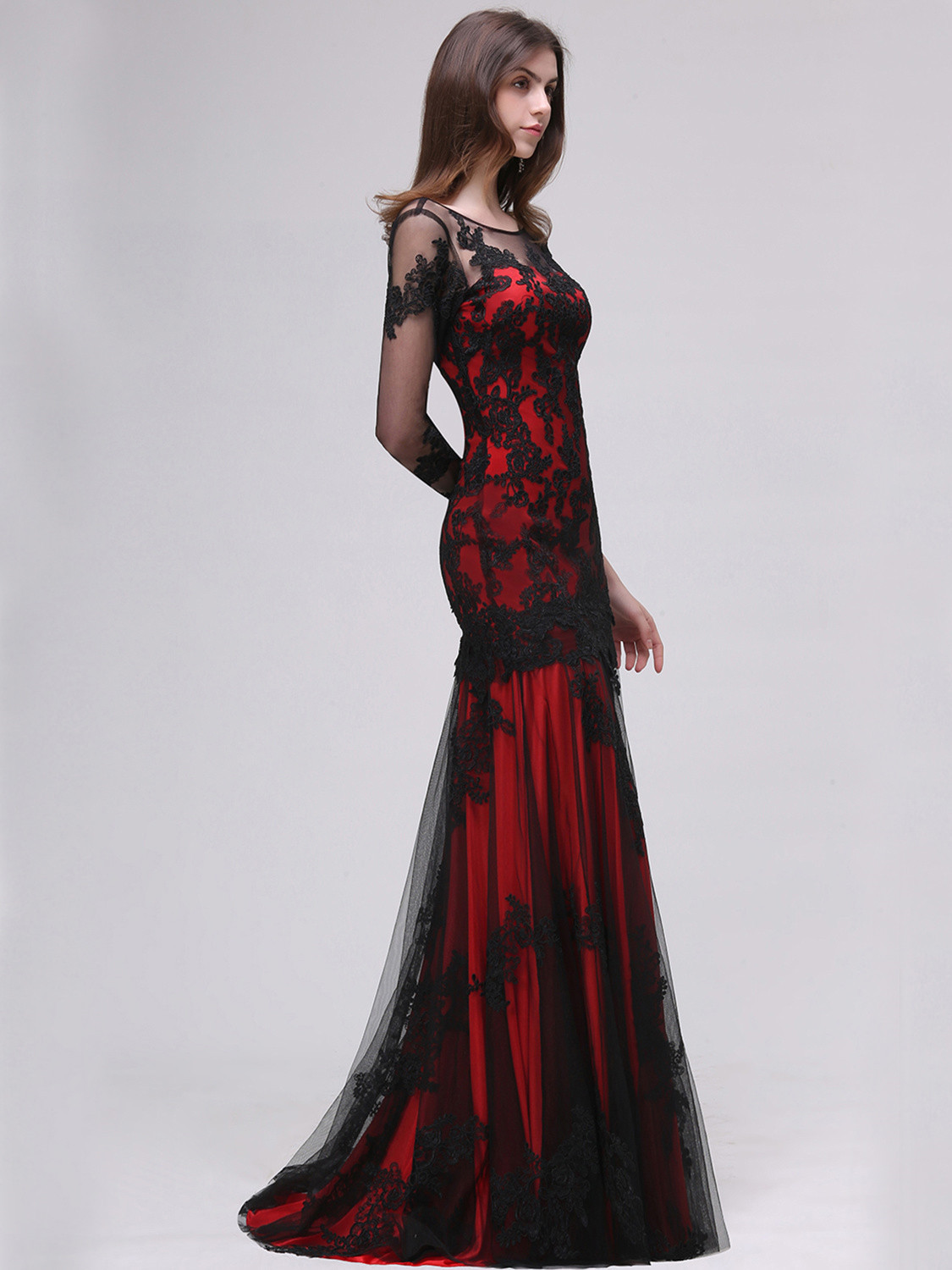 Robe de soirée rouge et noir store