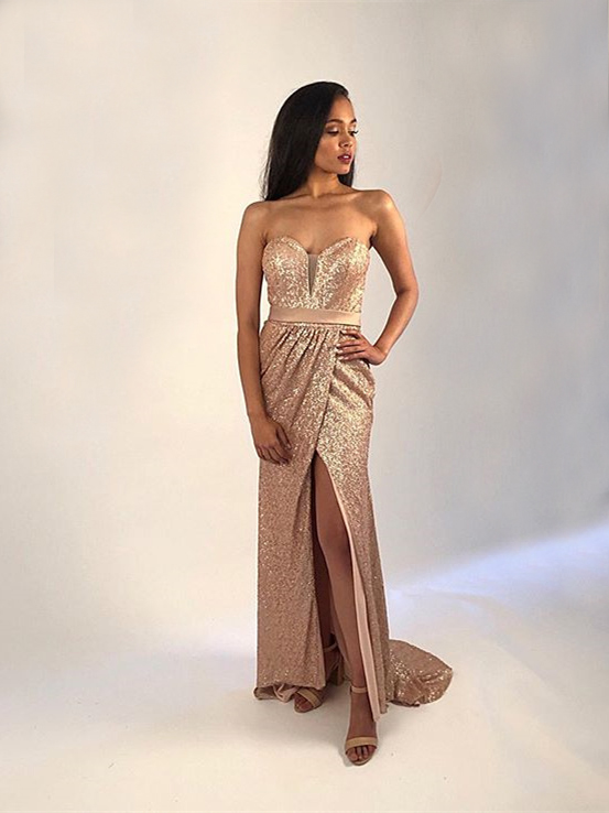 Robe de outlet soiree mariage doré