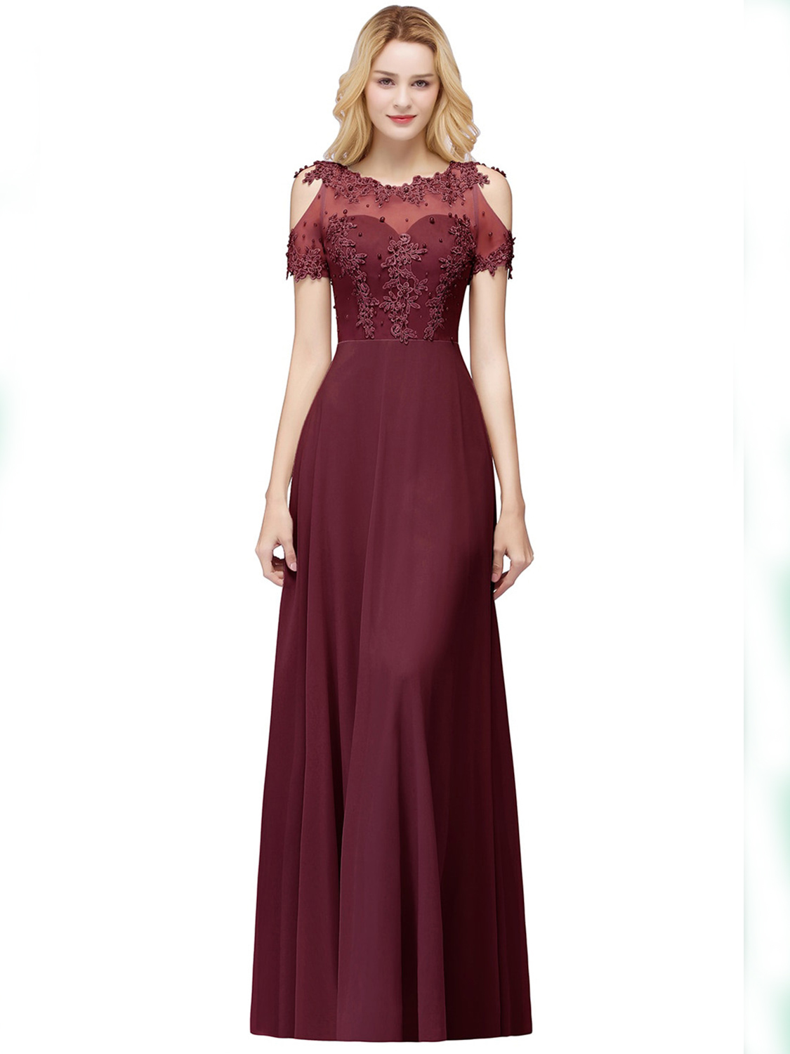 Robe longue bordeaux dentelle outlet
