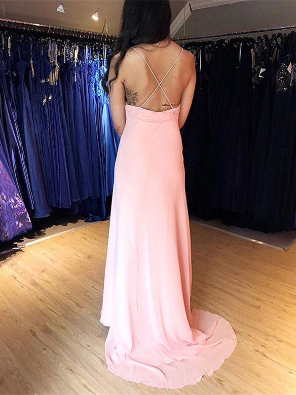 Robe De Soiree Longue Vieux Rose Mousseline Dentelle Avec Bretelle