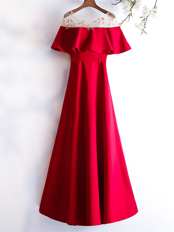 Robe rouge sales col bateau