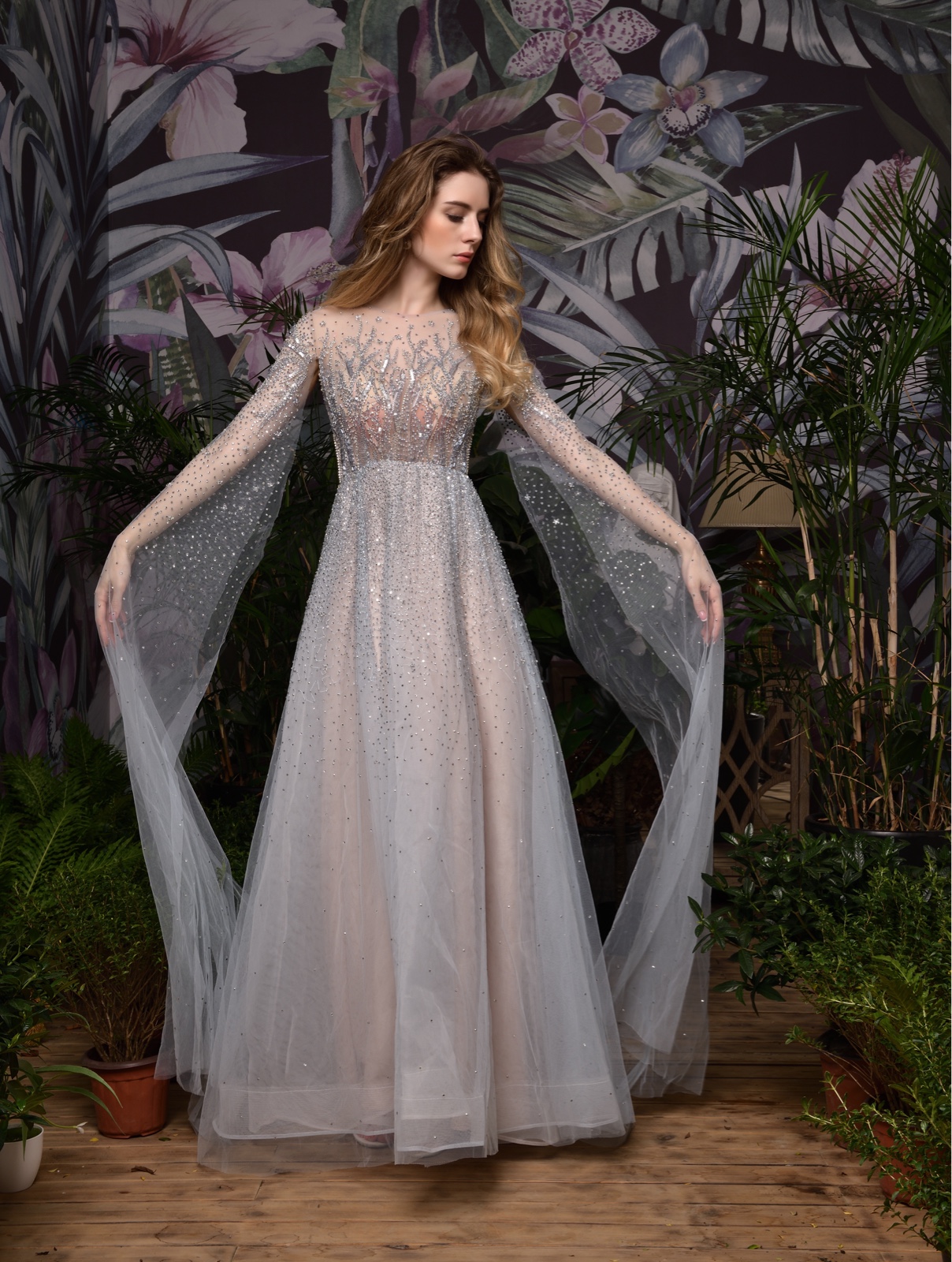 Robe soirée cape top