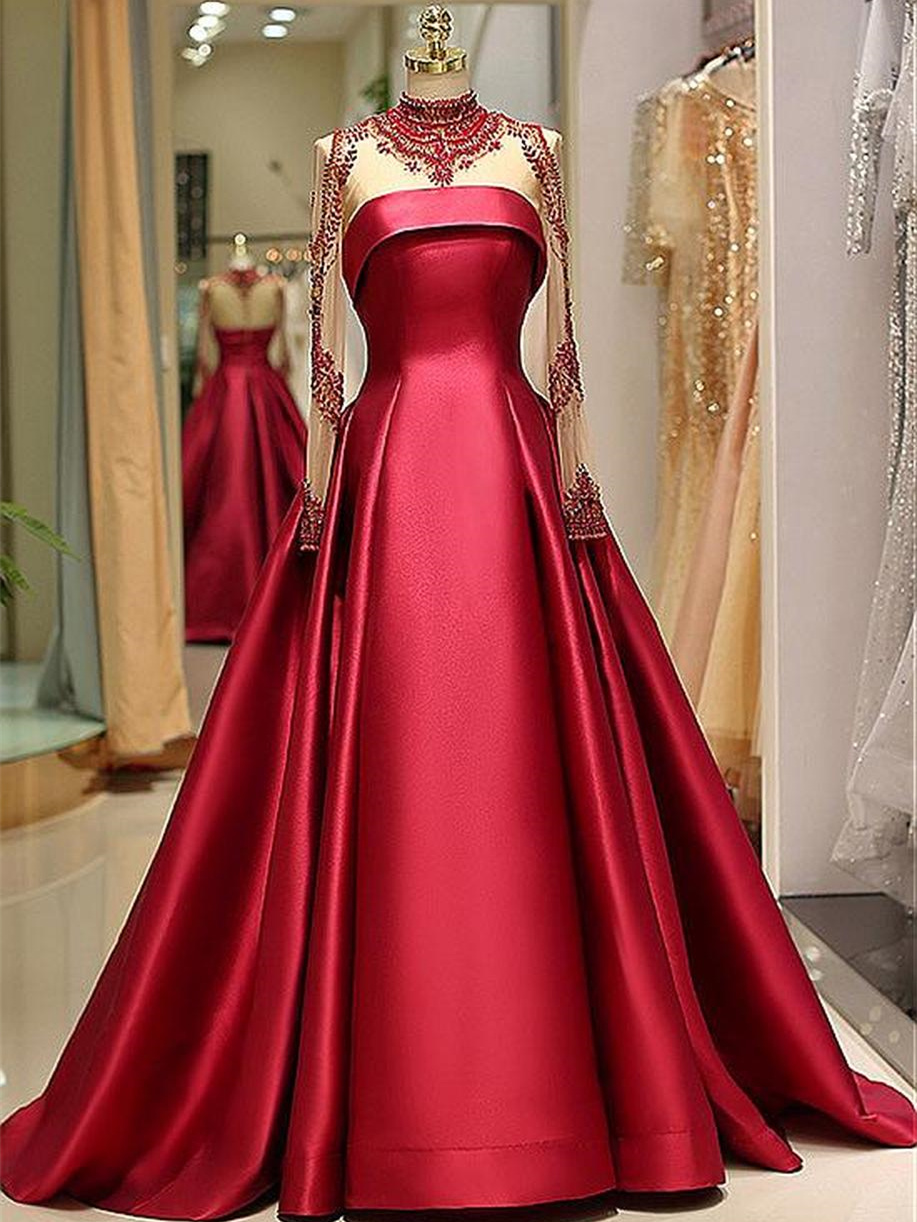 Robe rouge hotsell femme manche longue