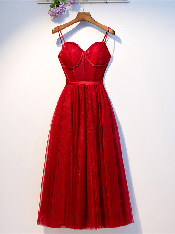 Robe de soirée on sale rouge mi longue