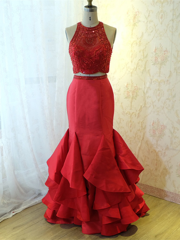 Robe satin a discount volant