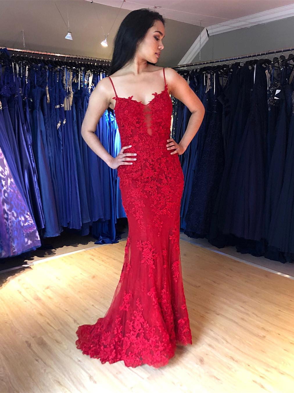 Robe rouge hotsell sirene longue
