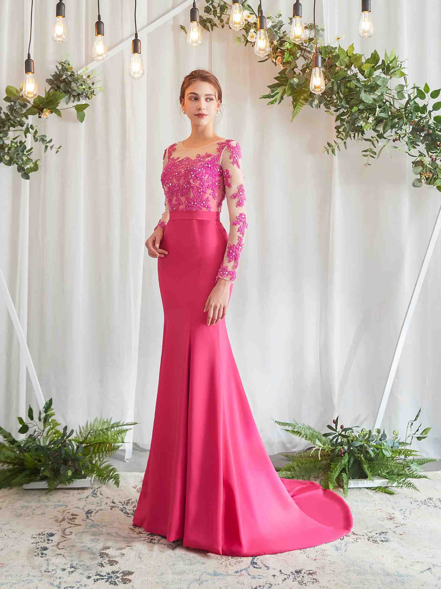 Robe de soirée sales longue avec traine