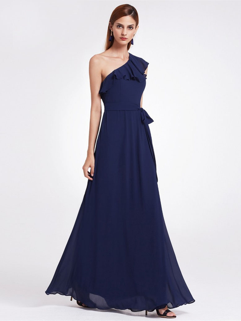Robe bleu shop marine asymetrique