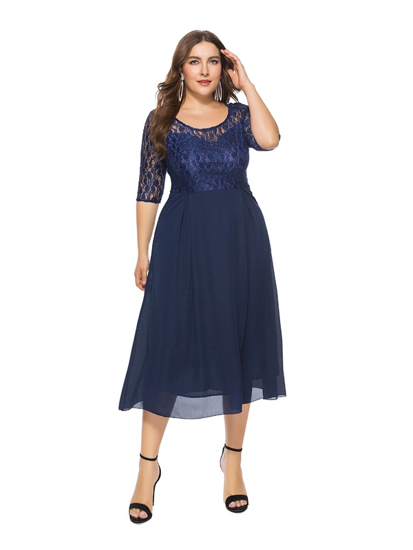 Robe longue bleu hotsell marine grande taille