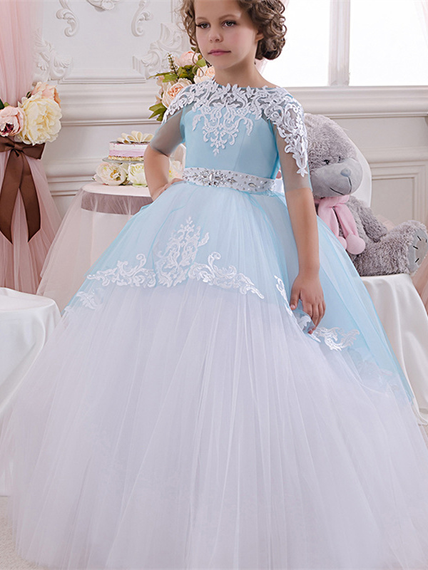 Robe de mariage bleu ciel sale